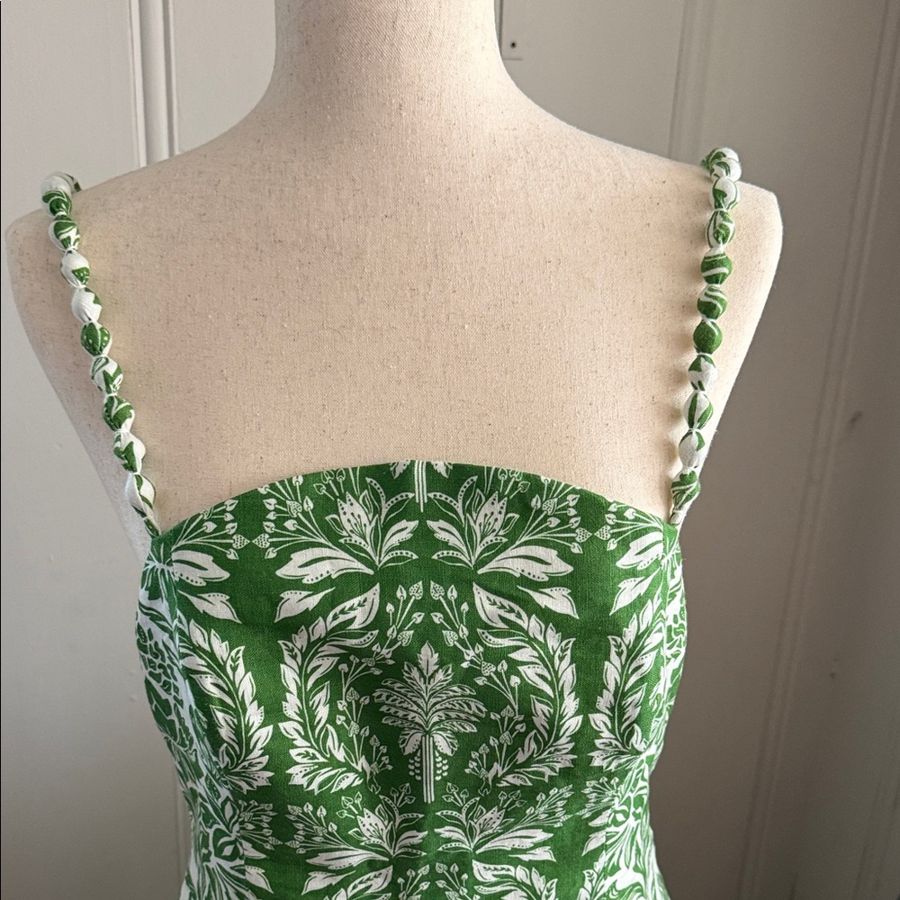 FarmRio Green Floral Sundress with Spaghetti Straps - Picture 3 of 5